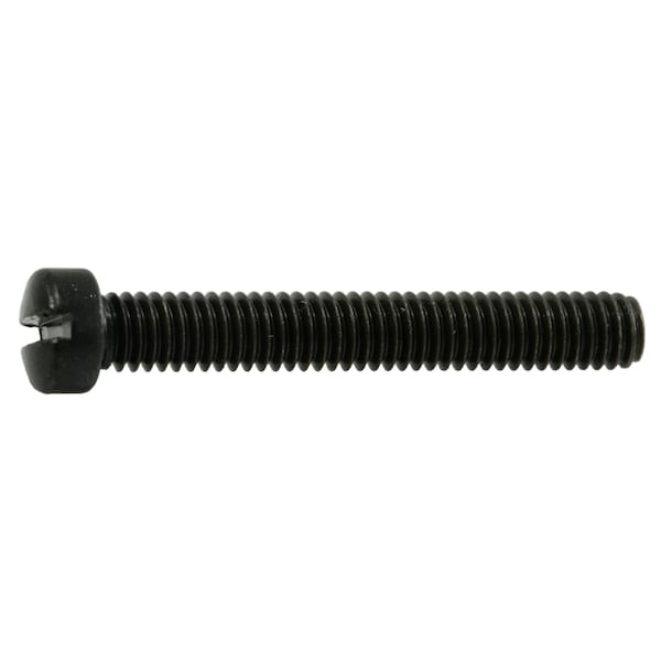 Midwest Fastener M2-0.40 x 1 in Slotted Fillister Machine Screw, Black Oxide Steel, 5 PK 32918 - main